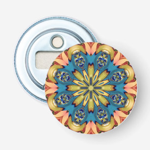 Abrebotellas Tonos Naranjas azul amarillo azul 3D Kaleidoscope~