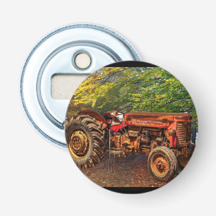 Abrebotellas Tractor de granjas rojas Vintage