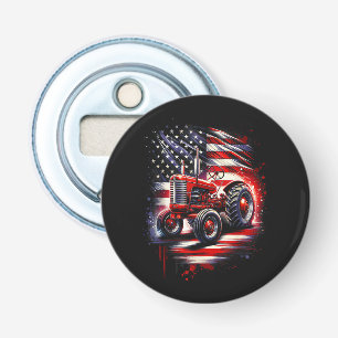 Abrebotellas Tractor Patriótico 4 de Julio Bandera Americana Gr