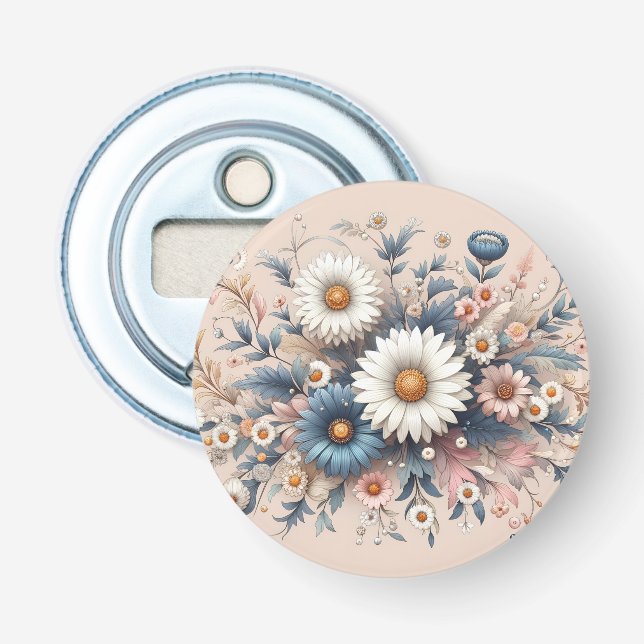 Abrebotellas Transforma tu Espacio con Floral de Margarita Eleg (Anverso)