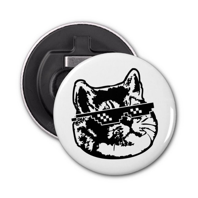 Abrebotellas Trate Con Gafas De Gato Meme (Anverso)