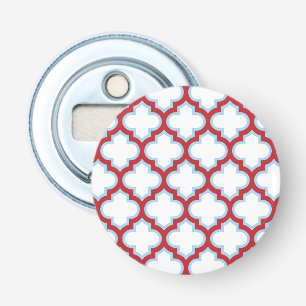 Abrebotellas Trellis blanca y roja, Entramado, Quatrefoil