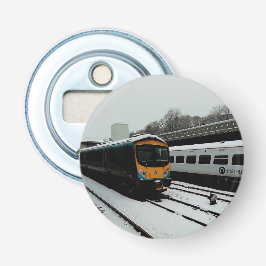 Abrebotellas Tren amarillo y turquesa