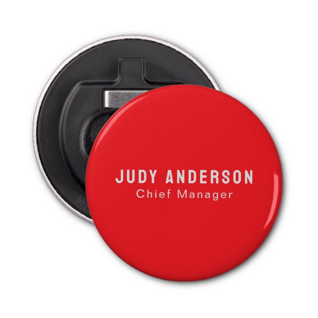 Abrebotellas Trend Bright Red Professional Plain Modern Elegant (Anverso)