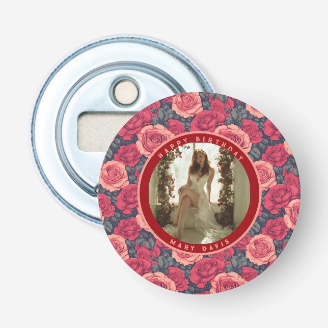 Abrebotellas Trendy Rose Floral Party (Anverso)