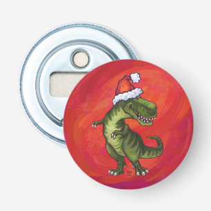 Abrebotellas TRex Dino en Santa Hat en Red