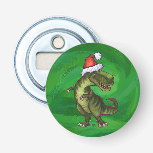 Abrebotellas TRex en Santa Hat en Green