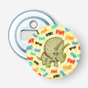 Abrebotellas Triceratops dice "¡Rawr!"