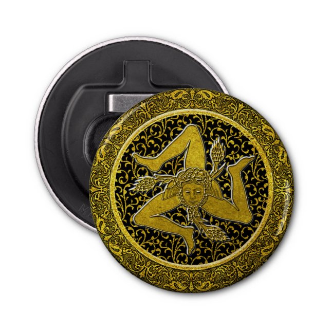 Abrebotellas Trinacria siciliano barroco adornado (Anverso)