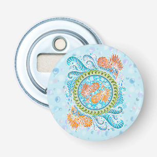 Abrebotellas Tropical Koi Mandala Vibrante Ocean Zen Art