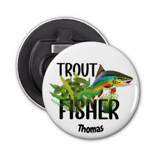 Abrebotellas Trucha Arcoiris Pescadora En Ambiente Natural