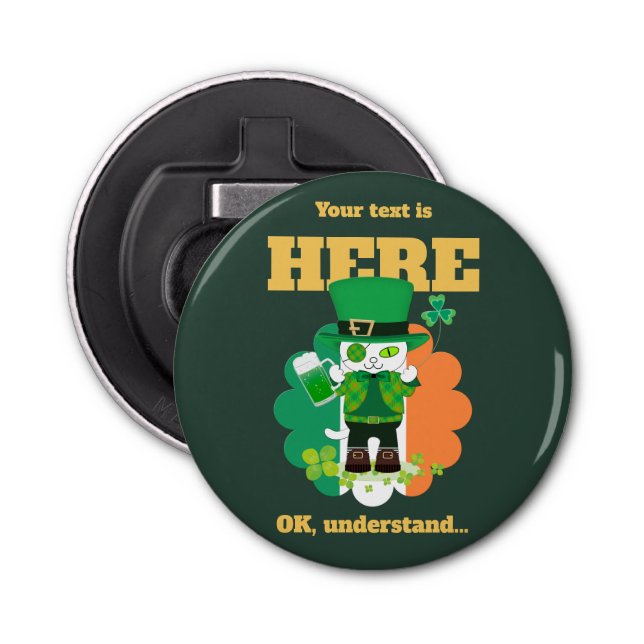 Abrebotellas Tu Leprechaun Meowgical (Anverso)