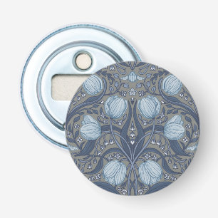 Abrebotellas Tulipanes Retro Nouveau en azul y peltre