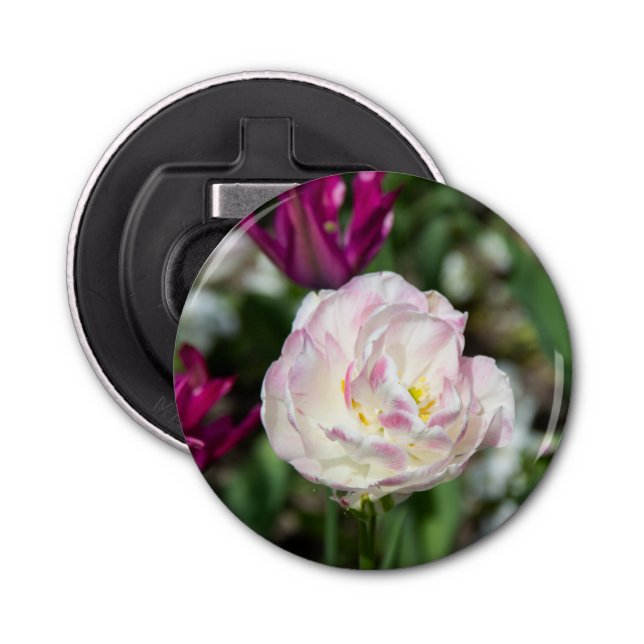 Abrebotellas Tulipanes rosa brillante en un día soleado (Anverso)