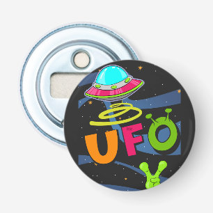 Abrebotellas Ufo en el espacio saluda