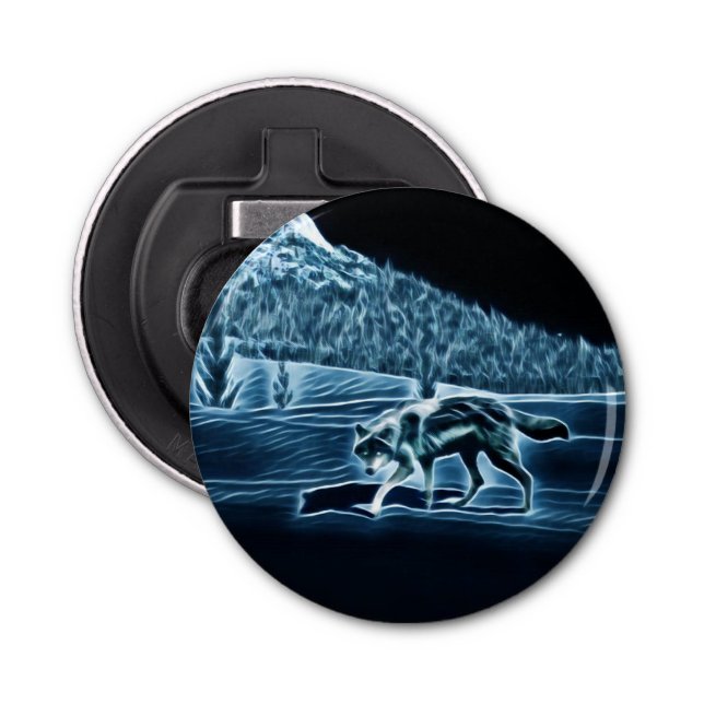 Abrebotellas Un lobo en la nieve (Anverso)