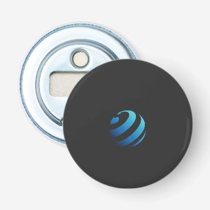 Abrebotellas un logo negro y azul con una ola