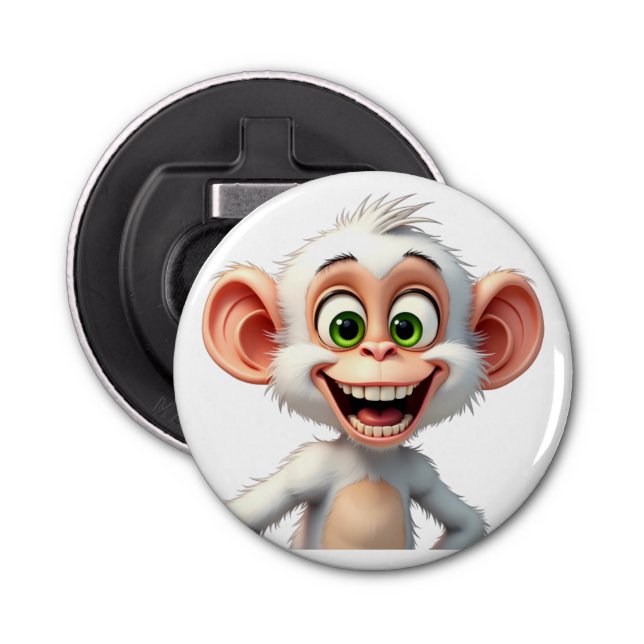 Abrebotellas Un mono africano blanco sonriente (Anverso)