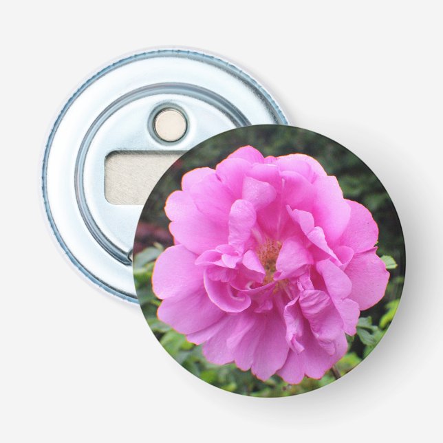 Abrebotellas Una sola flor rosa (Anverso)