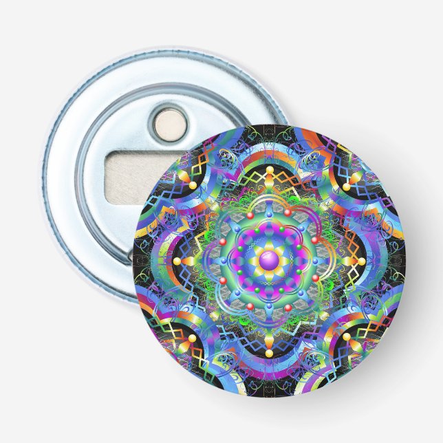 Abrebotellas Universo Mandala Colores Psicodélicos (Anverso)