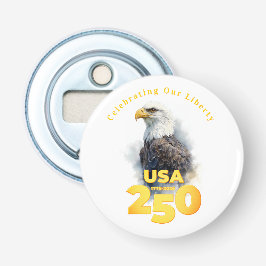Abrebotellas USA 250: Watercolor Bald Eagle & Gold