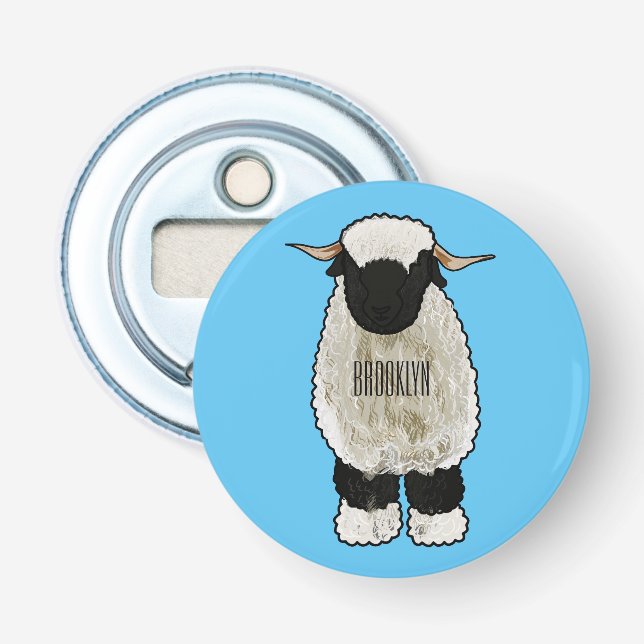 Abrebotellas Valais Blacknose ilustracion personalizado ovino (Anverso)