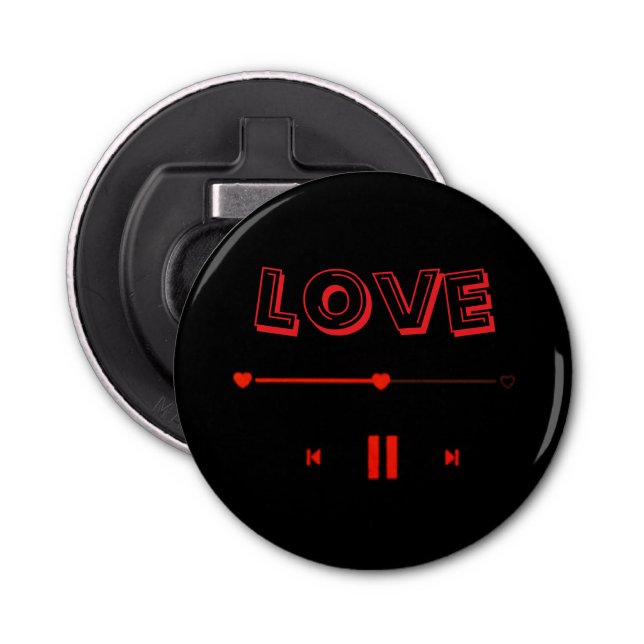 Abrebotellas Valentine's Romantic  Badge— Cute Love Pin Button (Anverso)