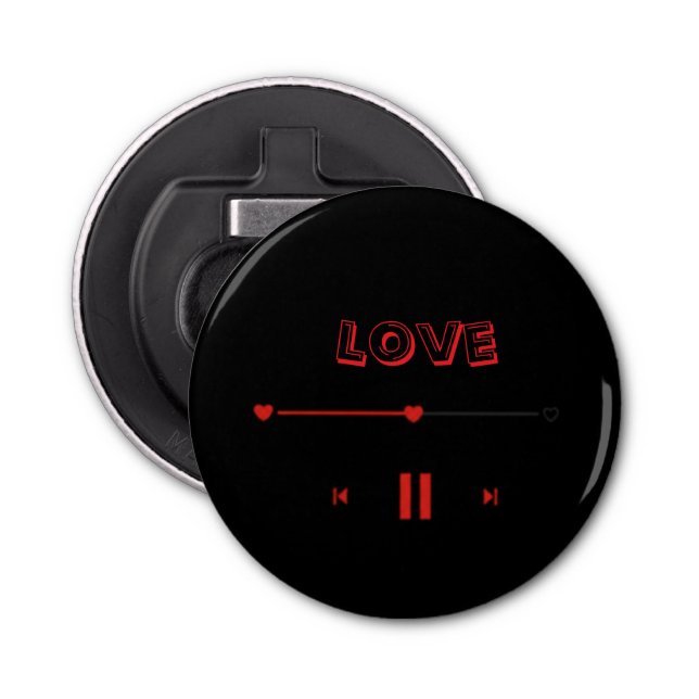 Abrebotellas Valentine's Romantic  Badge— Cute Love Pin Button (Anverso)