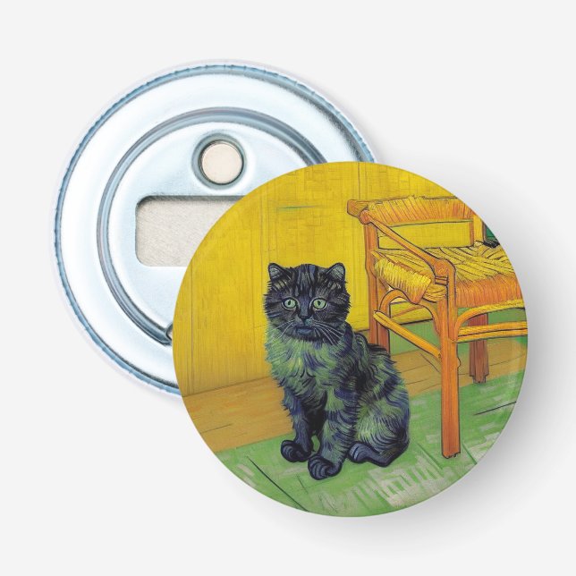 Abrebotellas Van Gogh Black Cat (Anverso)