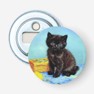 Abrebotellas Van Gogh Black Kitten con yarn