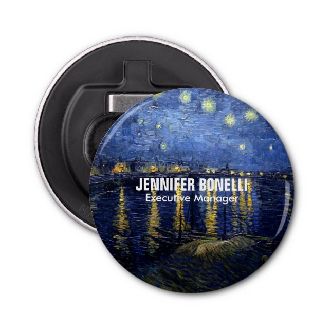 Abrebotellas Van Gogh Starry Night Painting Añadir tu nombre (Anverso)