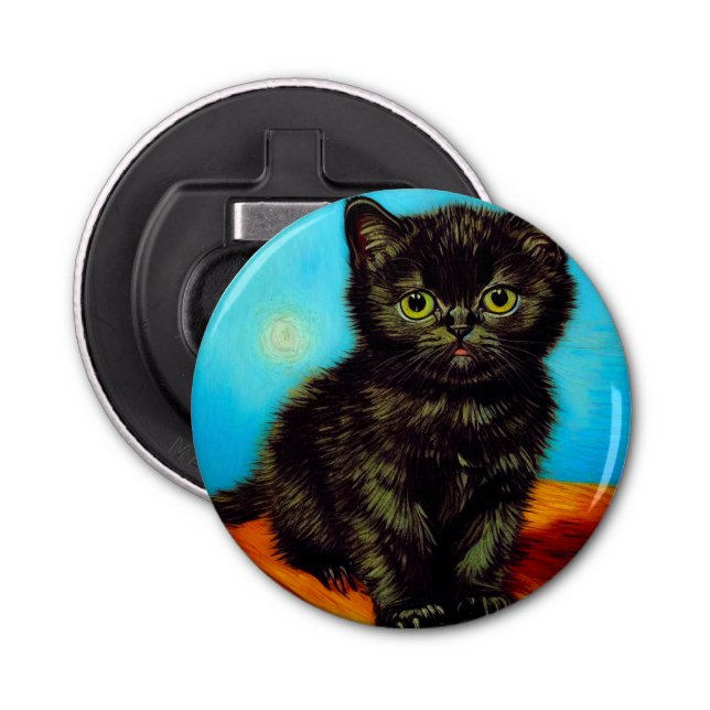 Abrebotellas Van Gogh Style Pouting Kitten (Anverso)
