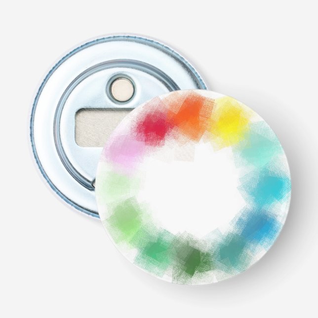 Abrebotellas Verde azul Naranja amarillo abstracto moderno (Anverso)