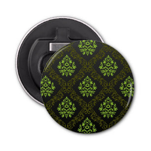 Abrebotellas Verde floral del papel pintado