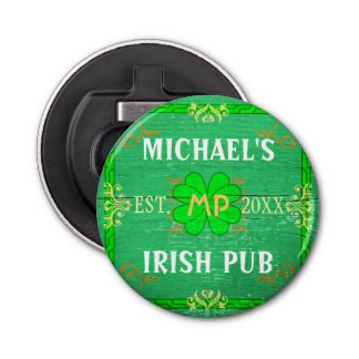 Abrebotellas Verde irlandés del Pub su botella adaptable