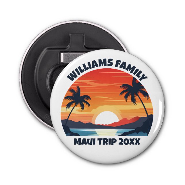 Abrebotellas Viaje de personalizado Maui en Guay Sunrise Palm T (Anverso)