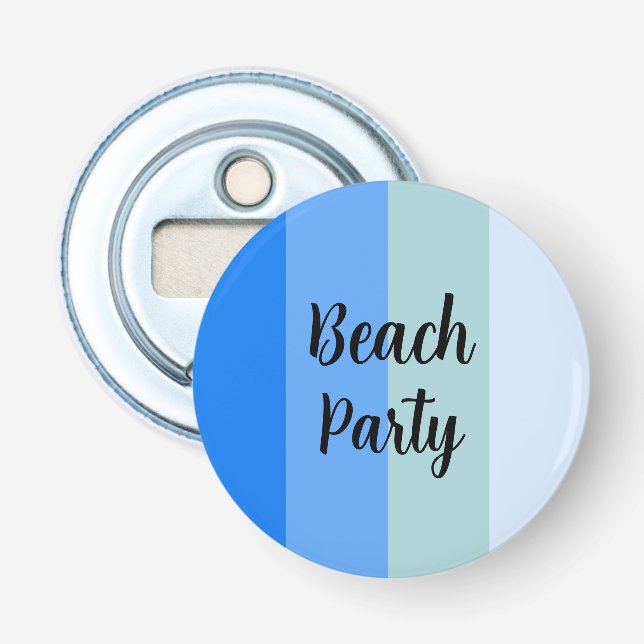 Abrebotellas Vibes de playa, franjas azules (Anverso)