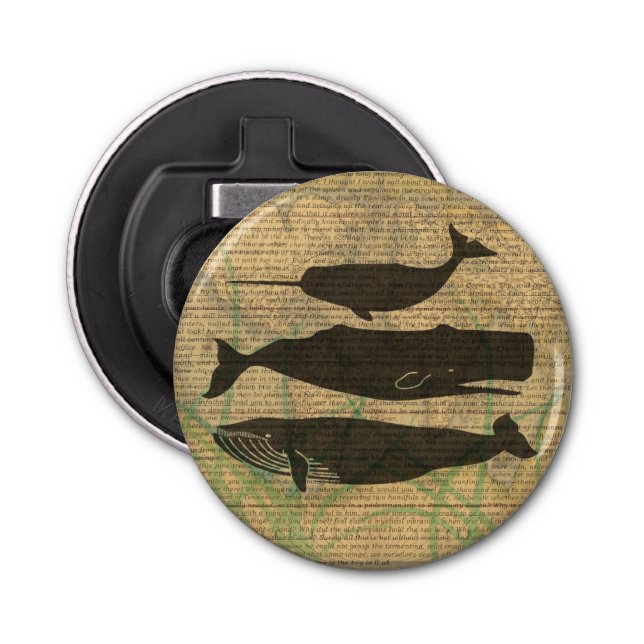 Abrebotellas Vida marina náutica de ballena antigua (Anverso)