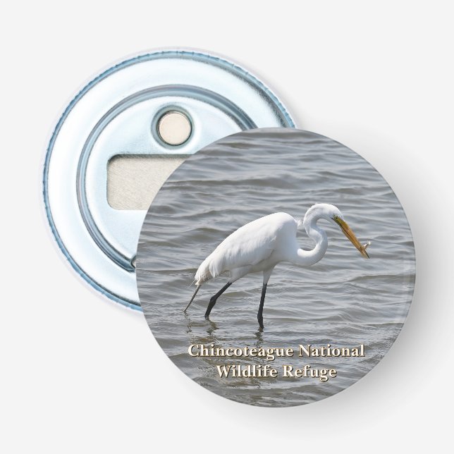 Abrebotellas Vida silvestre nacional de Chincoteague Gran Heron (Anverso)