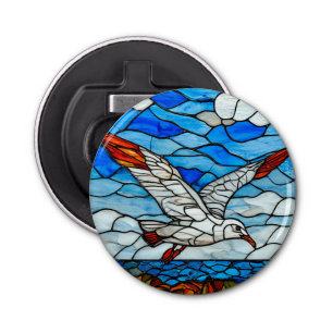 Abrebotellas Vidrio manchado de gaviota