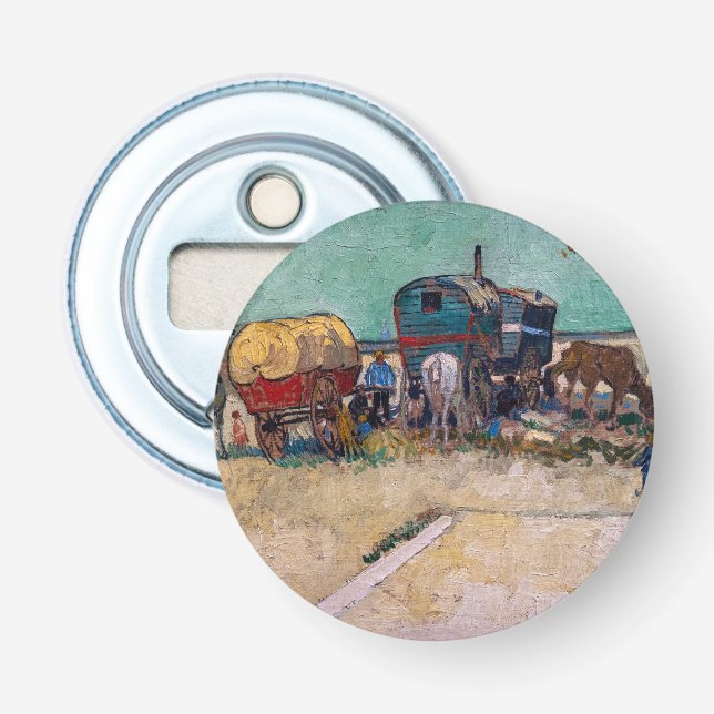 Abrebotellas Vincent van Gogh - Caravanas, campamento gitano ce (Anverso)