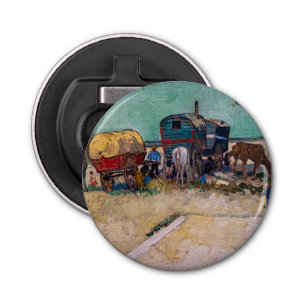 Abrebotellas Vincent Van Gogh - Caravanas, campo gitano cerca d