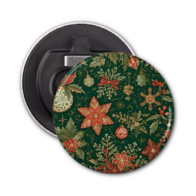 Abrebotellas Vintage Christmas Pattern - Bottle Opener (Anverso)