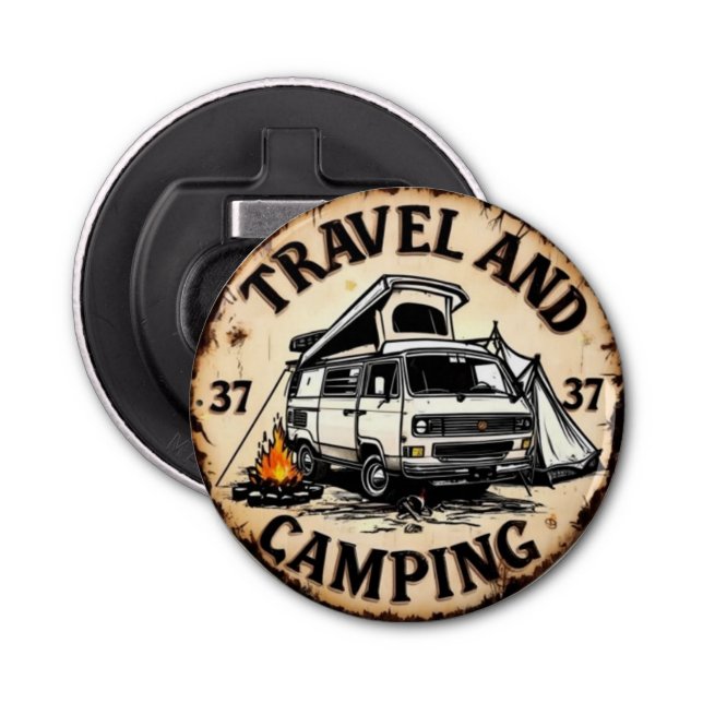 Abrebotellas Vintage Travel Classic Camper Van (Anverso)