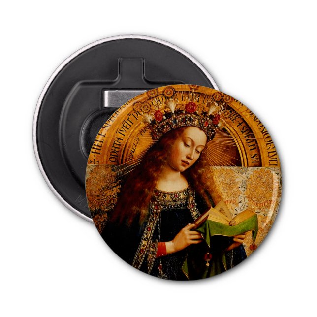 Abrebotellas Virgin Mary por Jan van Eyck (Anverso)
