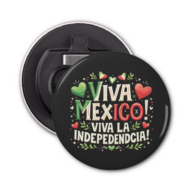 Abrebotellas Viva el Día de la Independencia Mexicana (Anverso)