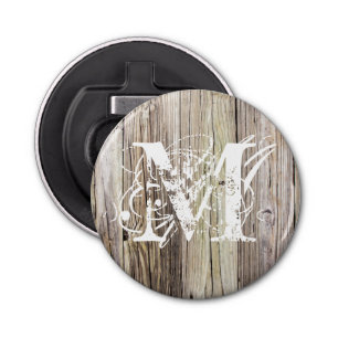 Abrebotellas Weathered Wood Monogrammed