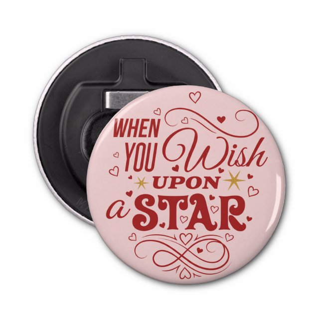Abrebotellas When you wish upon star — Romantic Pin Button (Anverso)