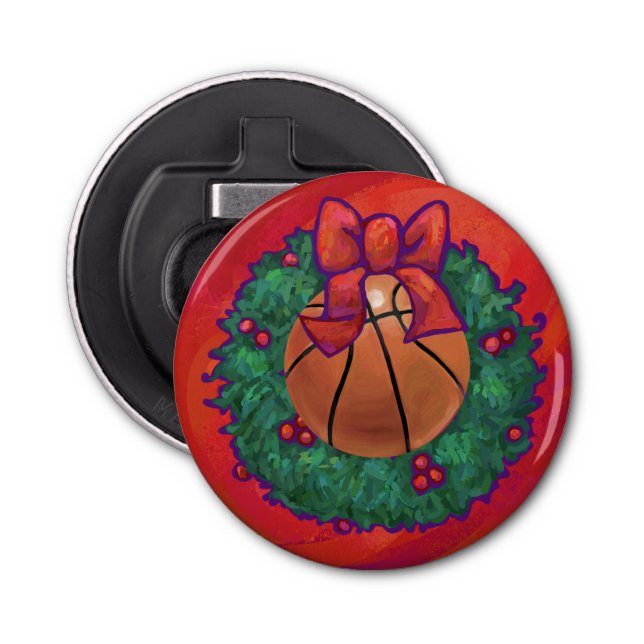 Abrebotellas Wreath sobre el baloncesto dentro de los Navidades (Anverso)