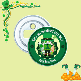Abrebotellas Zapatero de gato personalizado del día de San Patr